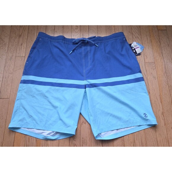 Big and Tall Swimsuit Izod Saltwater Beach Performance Trunk Blue Size 2XLT  NWT - Picture 1 of 7